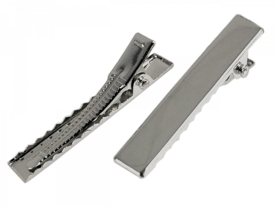 Attēls ar Metāla “alligator” matu sprādze – 40 mm|5 gab – pieejams Šarlotes audumi
