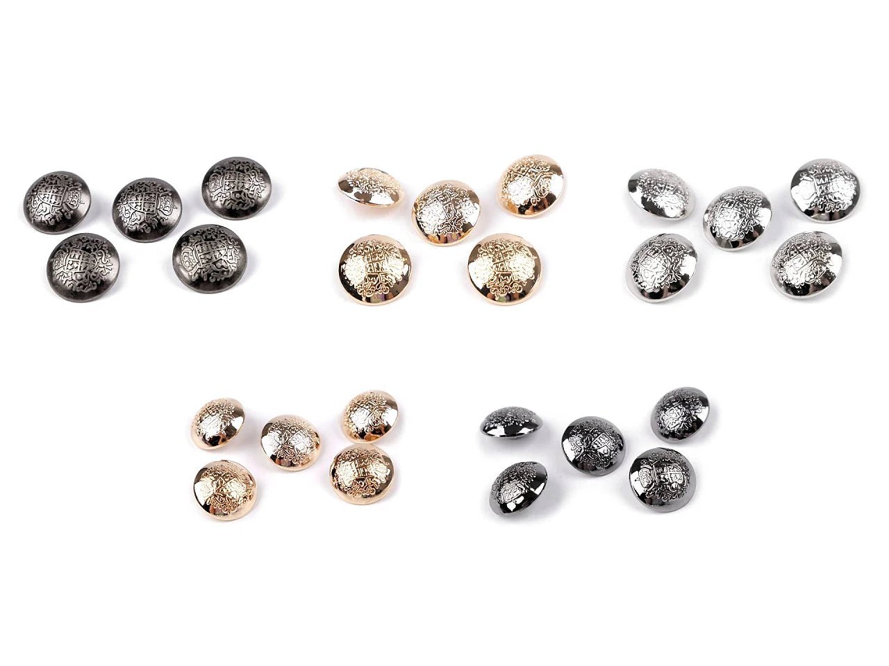 Boutons métalliques à queue 20 mm - argent