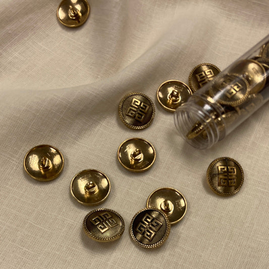 Boutons métalliques sur pied 20 mm - dorés