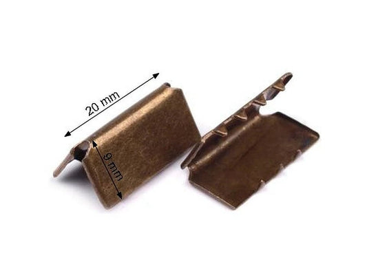 Embout métallique pour sangles et rubans 20 mm - antique (lot de 10 pièces)
