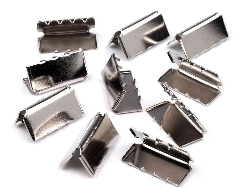 Embout de sangle en métal 20 mm - argenté (lot de 10)