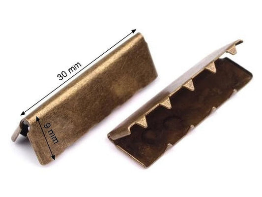 Embout pour sangle et ruban en métal 30 mm - argenté (lot de 10 pièces)