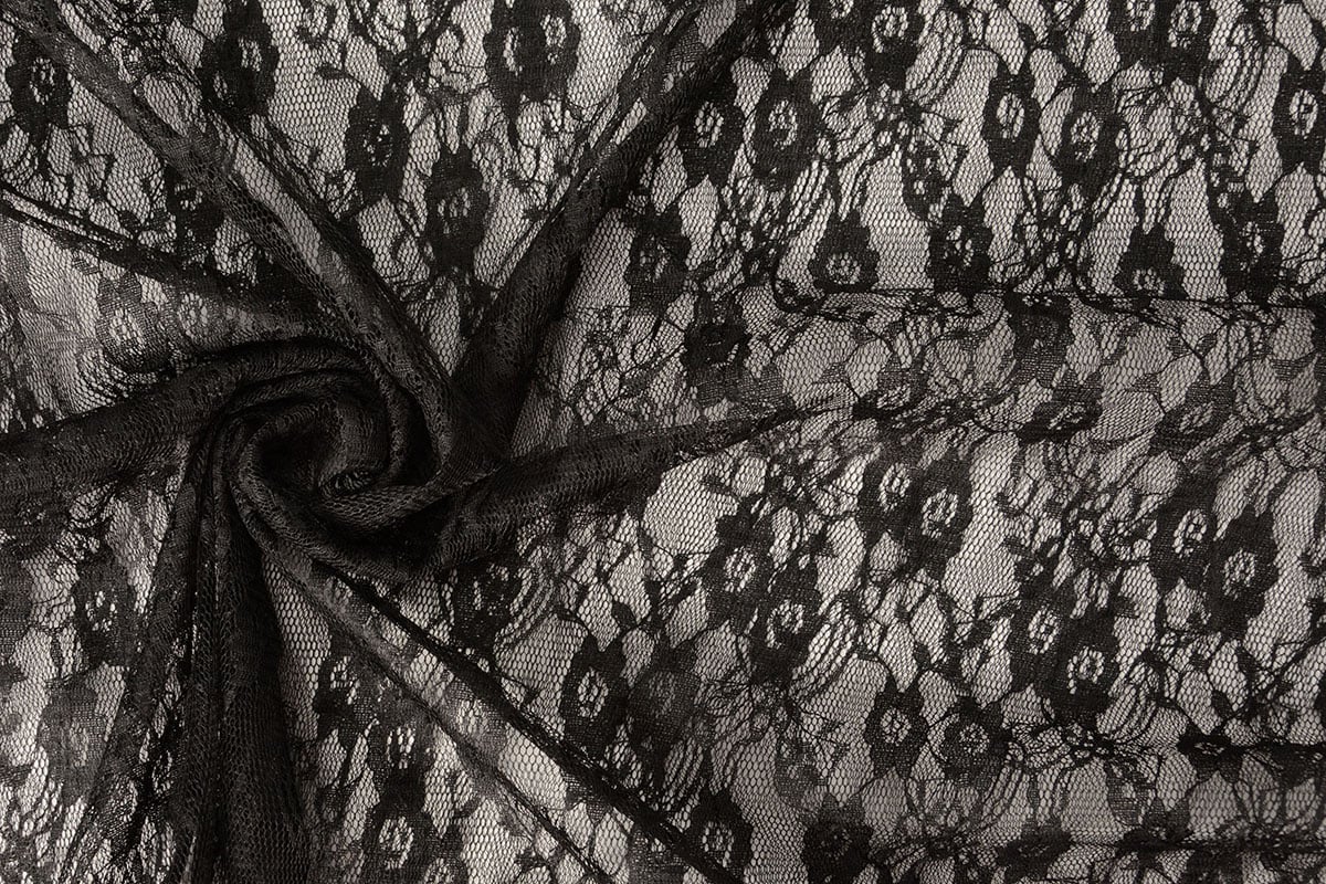 Fine lace fabric - black 50 g/m²