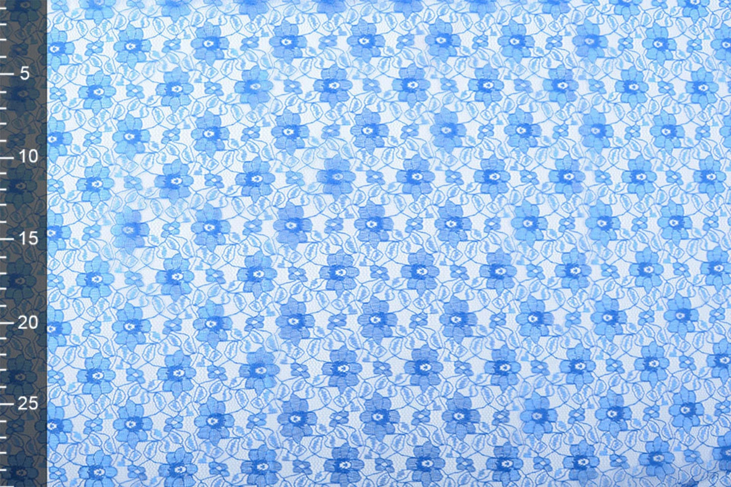 Delicate lace fabric - cornflower flowers 75 g/m²