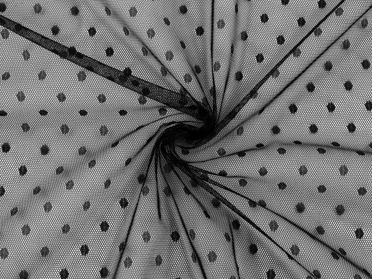tulle souple à pois noir 40 g/m² – disponible chez Šarlotes audumi