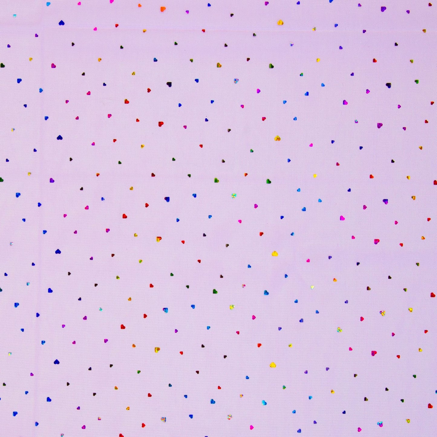 Image of Soft tulle with hearts on a lilac background 40 g/m² – available at Šarlotes audumi