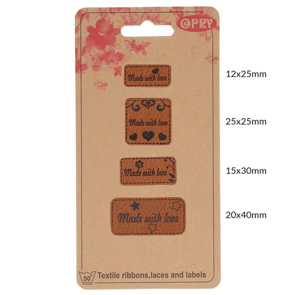 Opry faux leather labels – "Made with love "