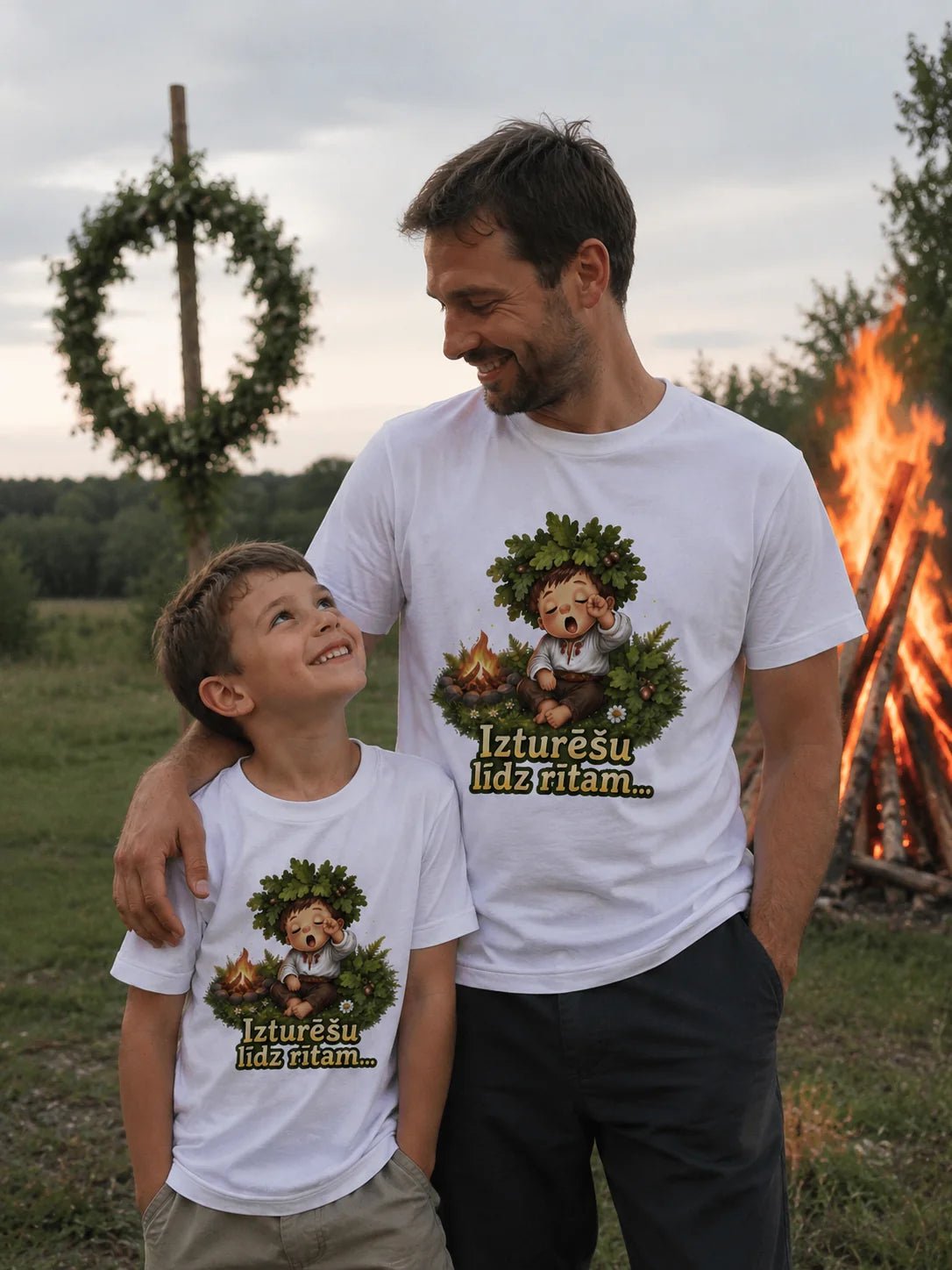 Image d’un T-shirt en coton biologique « Je tiendrai jusqu’à demain » disponible chez Šarlotes audumi