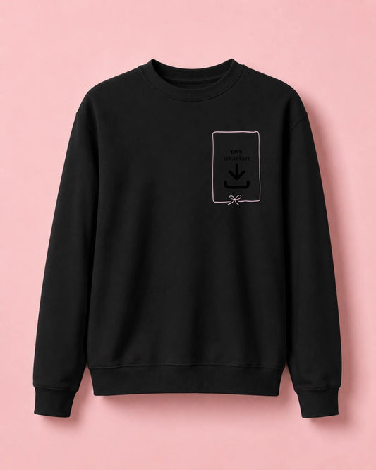 Attēls ar Personalizēts džemperis ar Tavu logo-melns – pieejams internetā Šarlotes audumi
