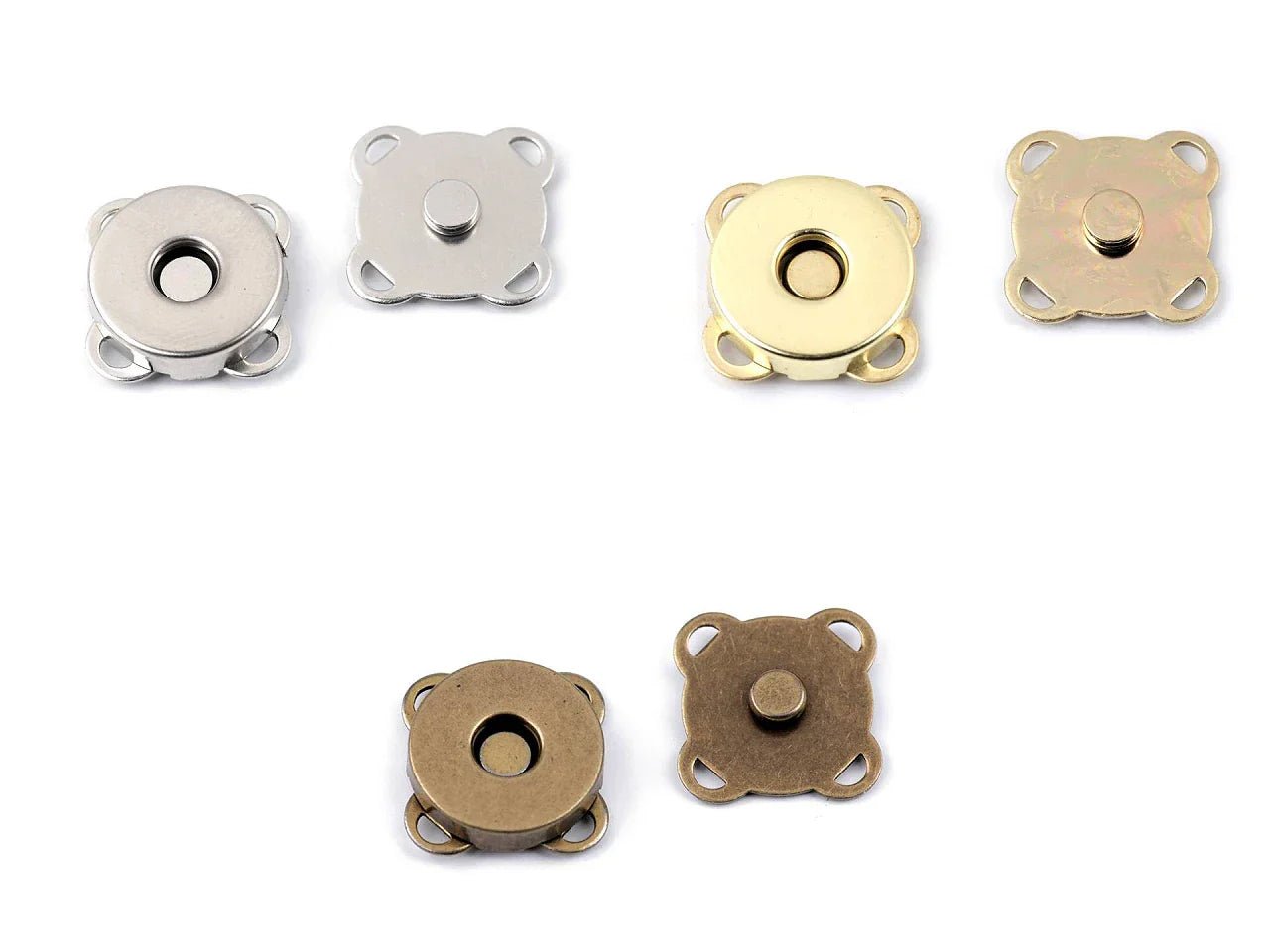 Fermoir magnétique à coudre Ø14 mm, antique (lot de 5)
