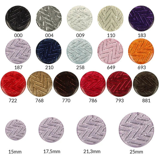 Plastic buttons 25 mm - silver zigzag motif