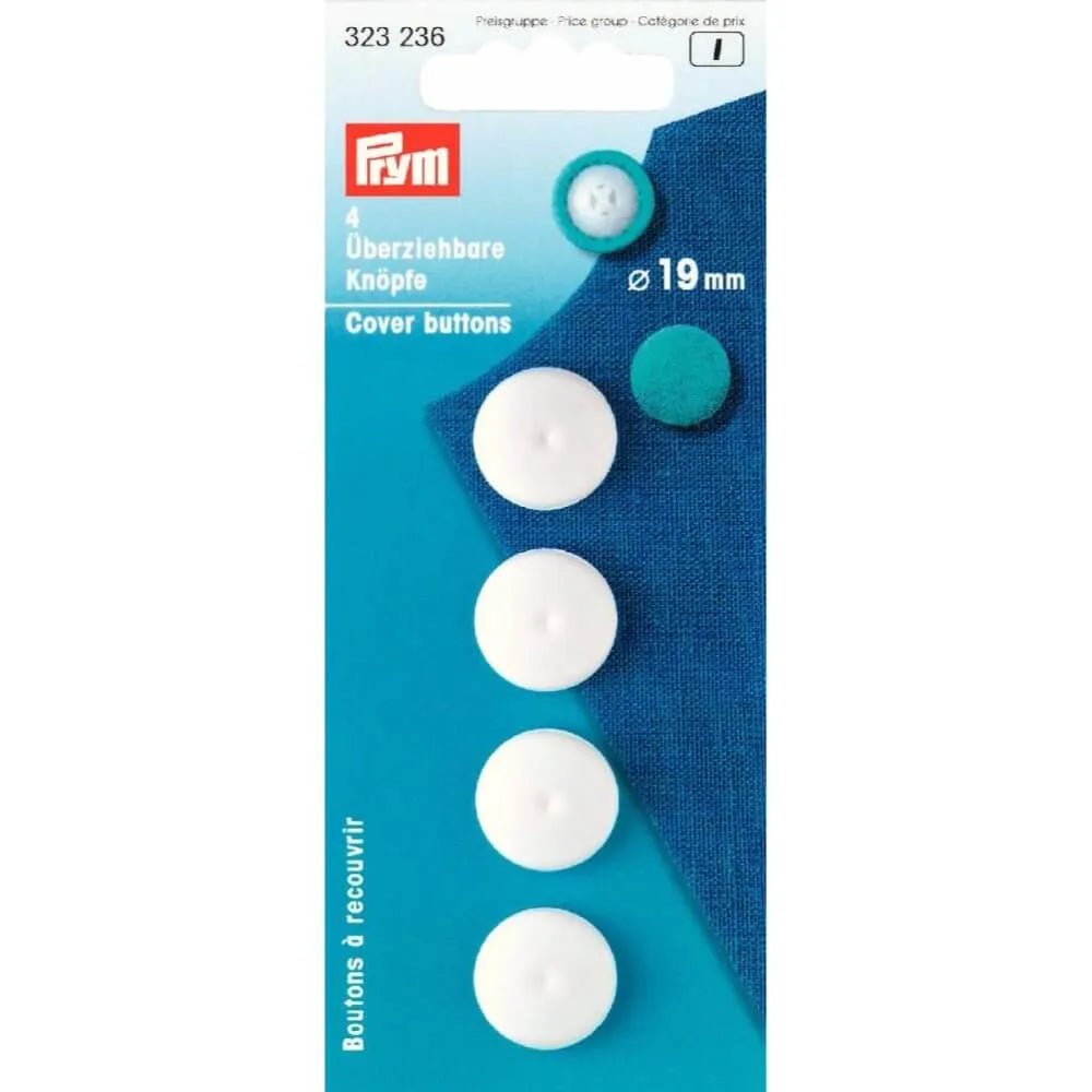 Plastic self-cover buttons Ø 19 mm