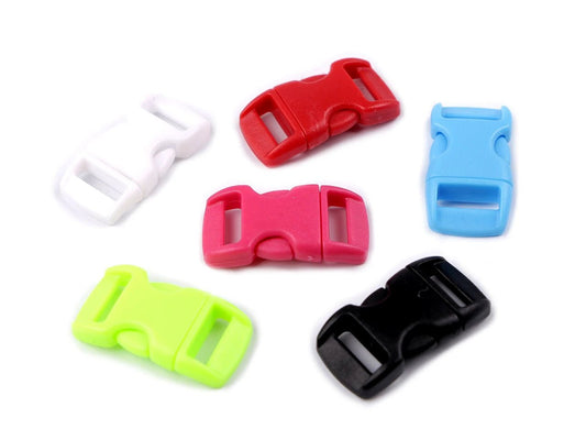 Plastics buckle - connector 10 mm - pink (pack of 10 pcs)
