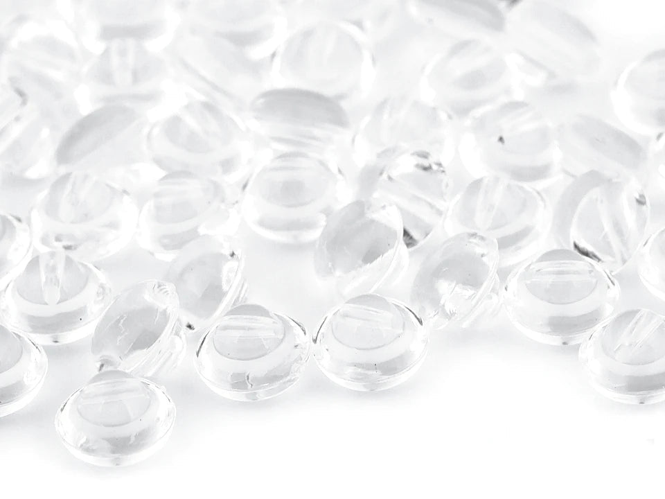 Image with 10 mm shank button - transparent – available at Šarlotes audumi
