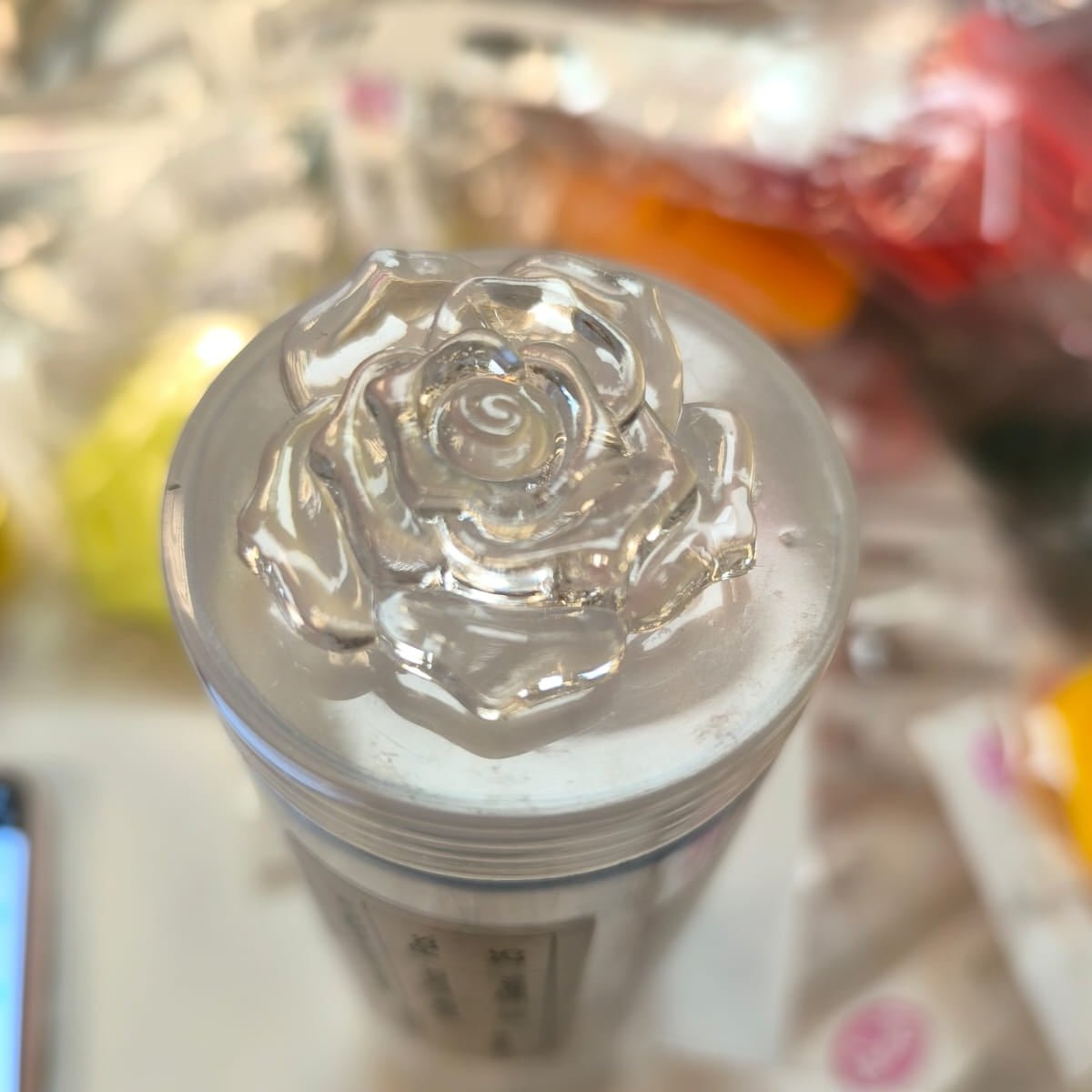 Shank buttons 35 mm - transparent rose
