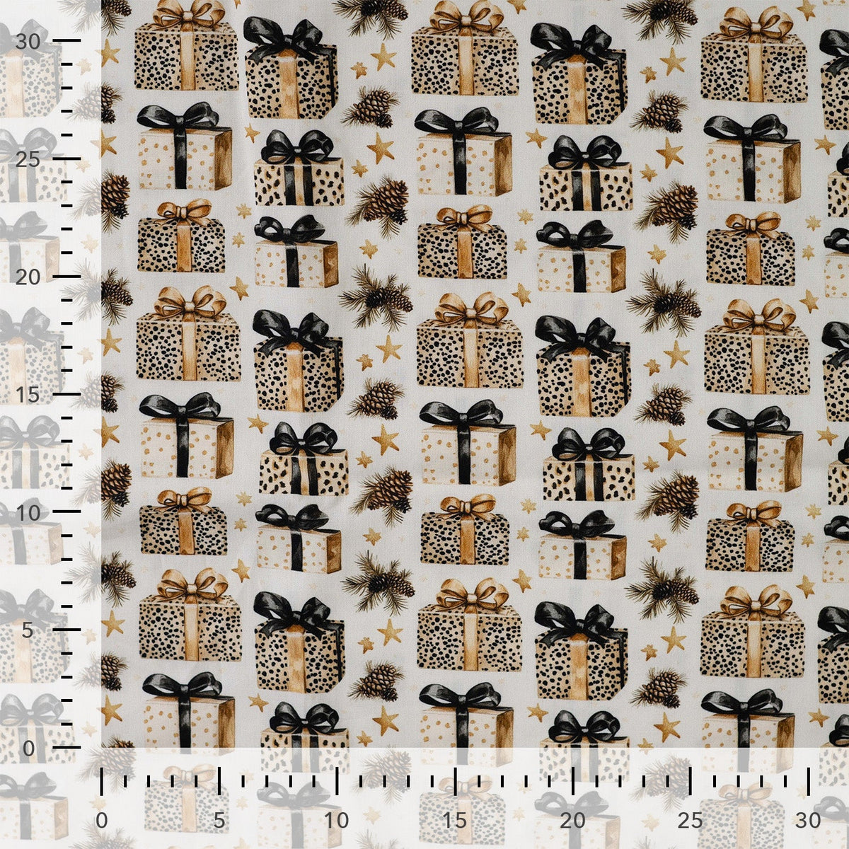 Image avec tissu 100 % coton premium – cadeaux léopard de Noël, disponible en ligne chez Tissus Charlotte