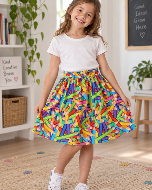 Image avec tissu premium 100 % coton, crayons – disponible en ligne Šarlotes audumi