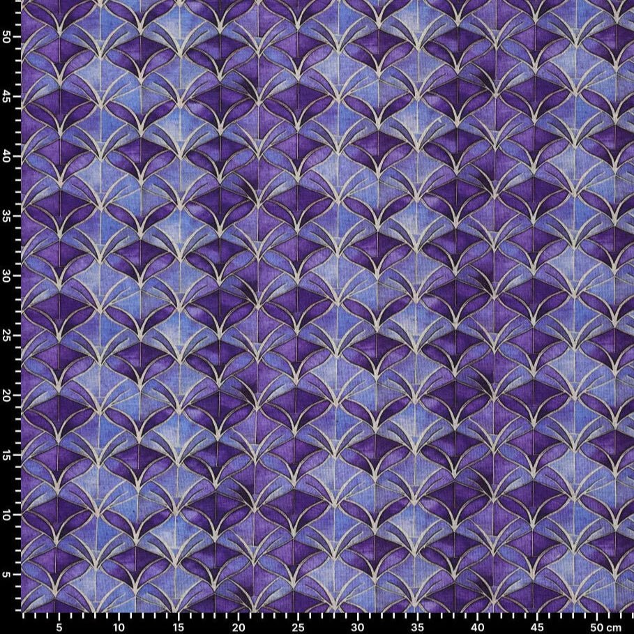 Tissu en maille Punta di Roma - motif abstrait violet 240 g/m²