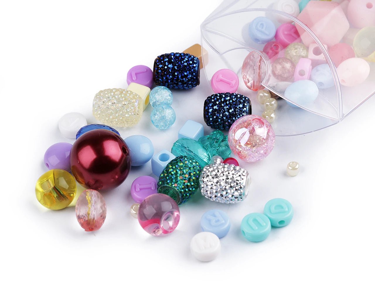 Creative bead set |plastic, glass, metal | 80 g