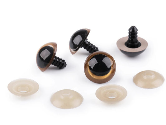 Yeux pour jouets Ø20 mm, brun clair (4 paires)