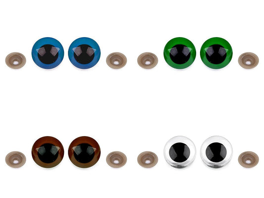 Yeux pour peluches Ø30 mm verts (lot de 2 paires)