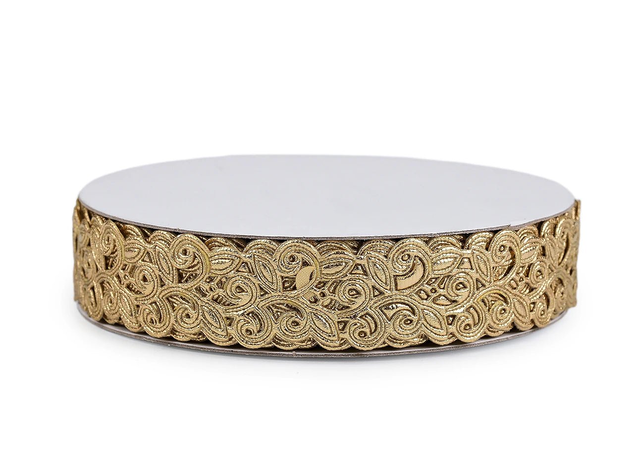 Image avec ruban en dentelle de satin (laser-cut) | 22 mm|doré – disponible chez Šarlotes audumi