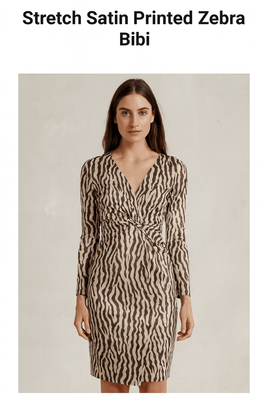 Satin avec élasthanne - zèbre 80 g/m²
