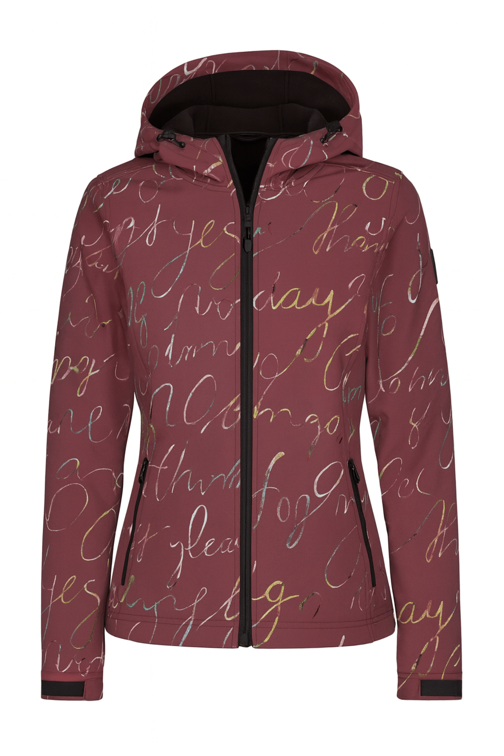 Tissu softshell avec élasthanne - motif bordeaux 250 g/m²