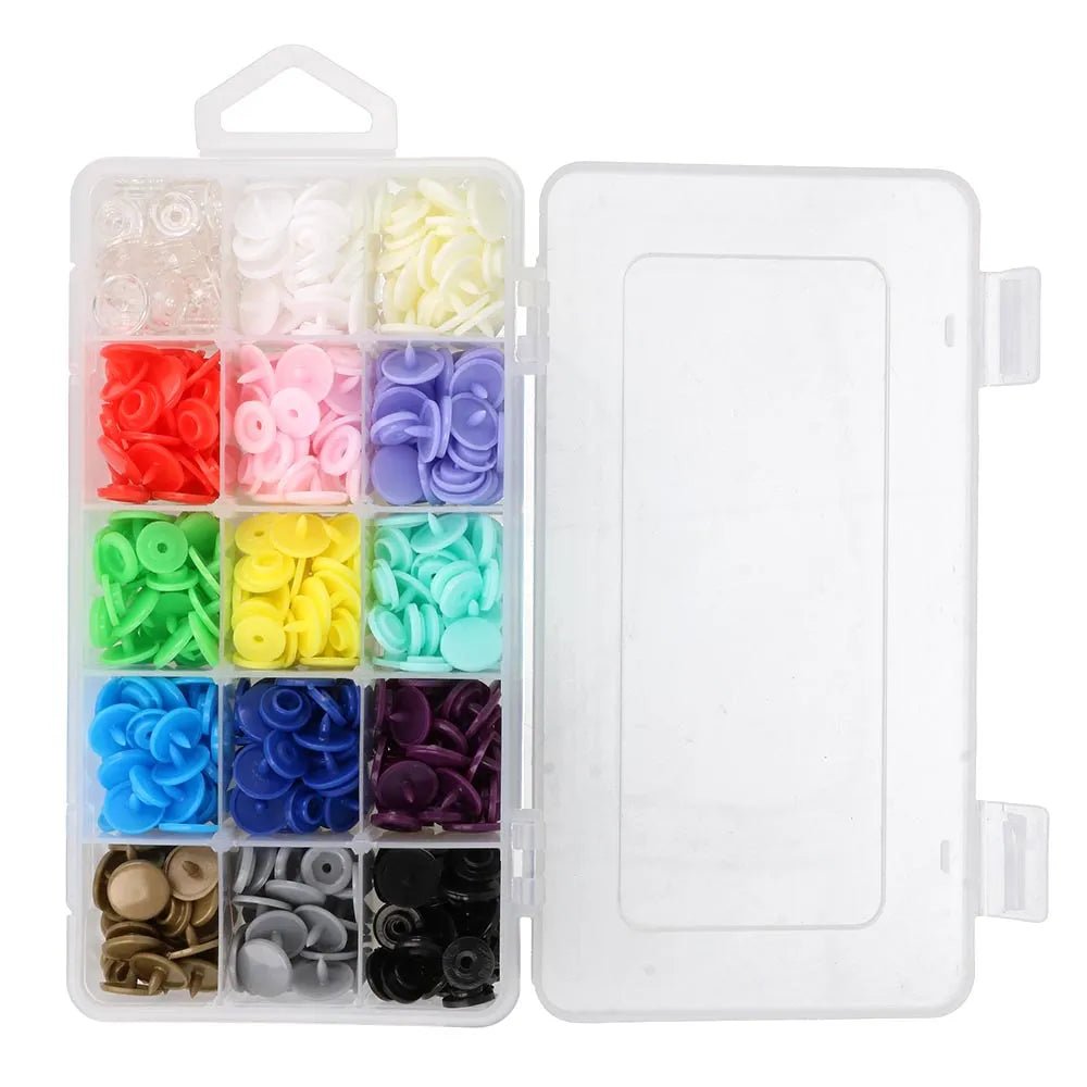 Snap fastener set Ø12.4 mm 15 colors