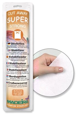 Stabilisateur à découper pour broderies haute définition Madeira Super Strong White 30 cm × 5 m