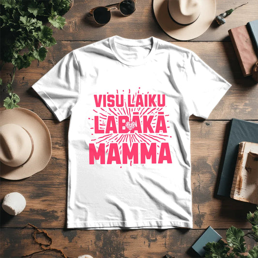 Image with T-shirt "Best Mom Ever" | Holiday gift – available at Šarlotes audumi