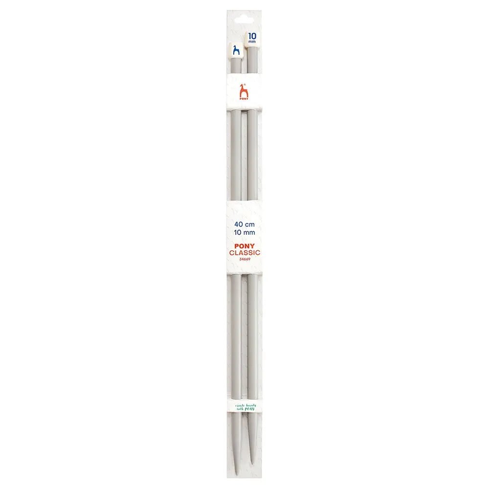 Pony straight knitting needles 40 cm, sizes 2 mm - 10 mm