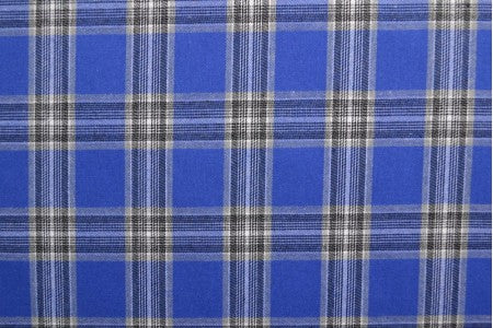 Flanelle à carreaux bleu roi