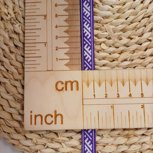 Ethnic ribbon, sash Ūsiņš 12mm-lilac-LV