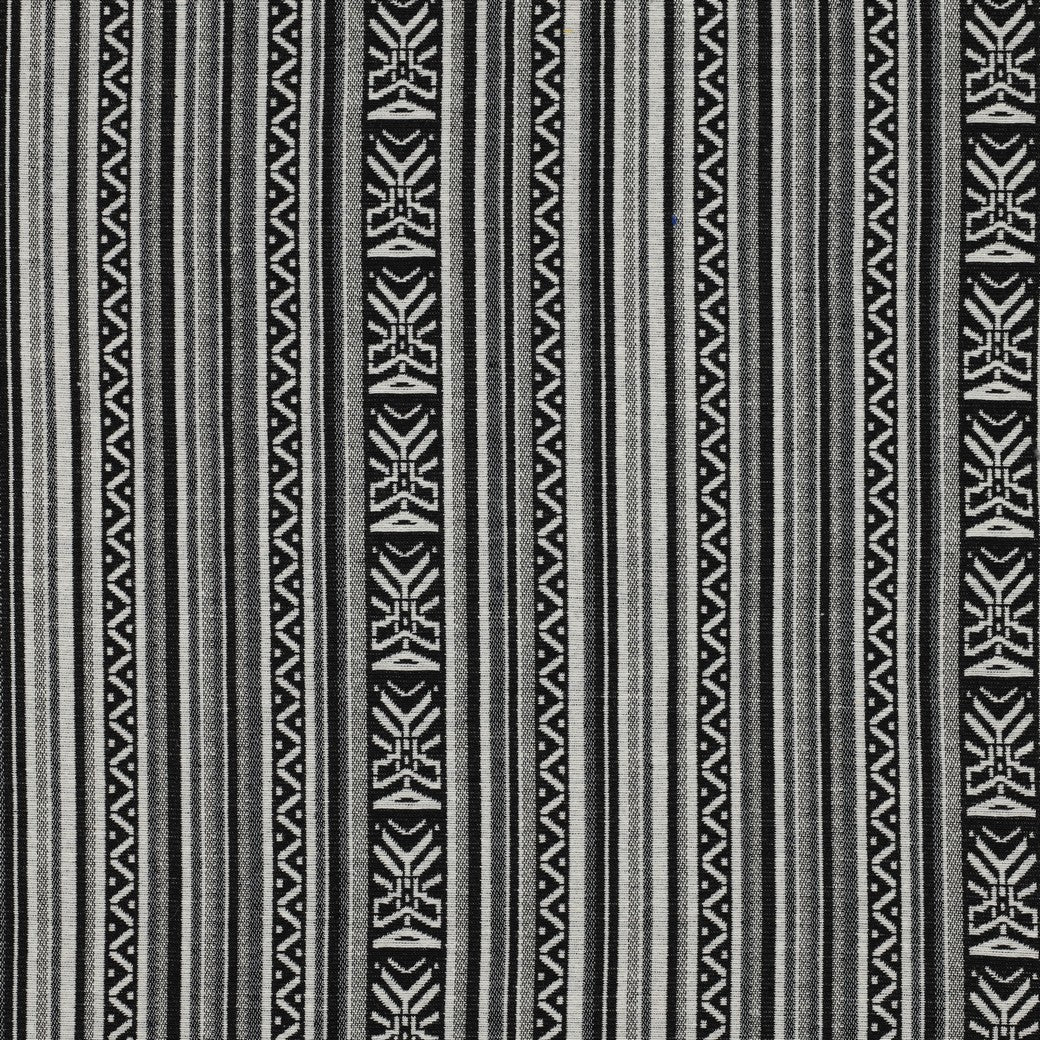Image of folk-pattern fabric - black-and-white abstract pattern 315 g/m² – available at Šarlotes audumi