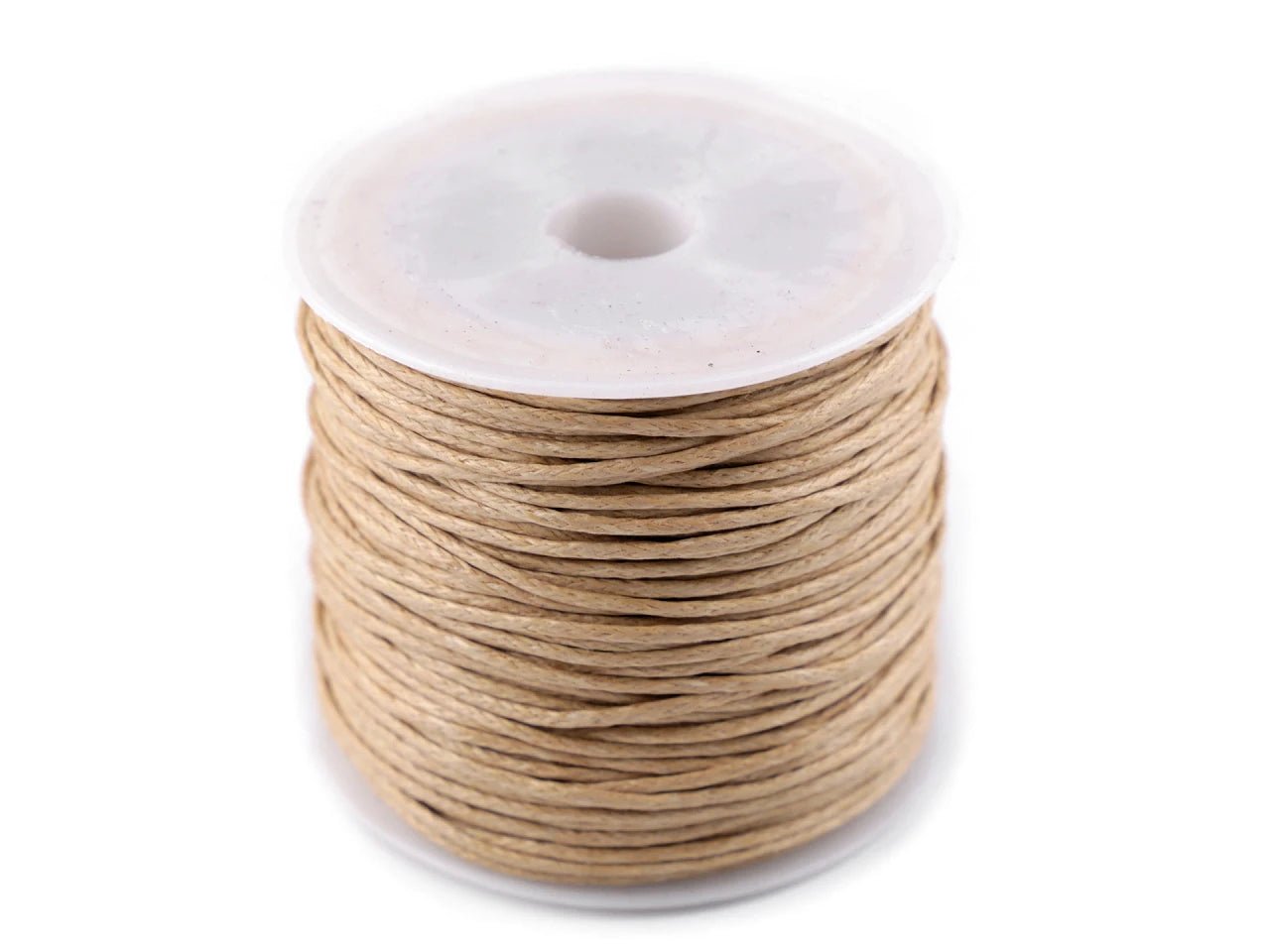 Waxed cotton cord Ø 0.8 mm - dark beige (25 m roll)
