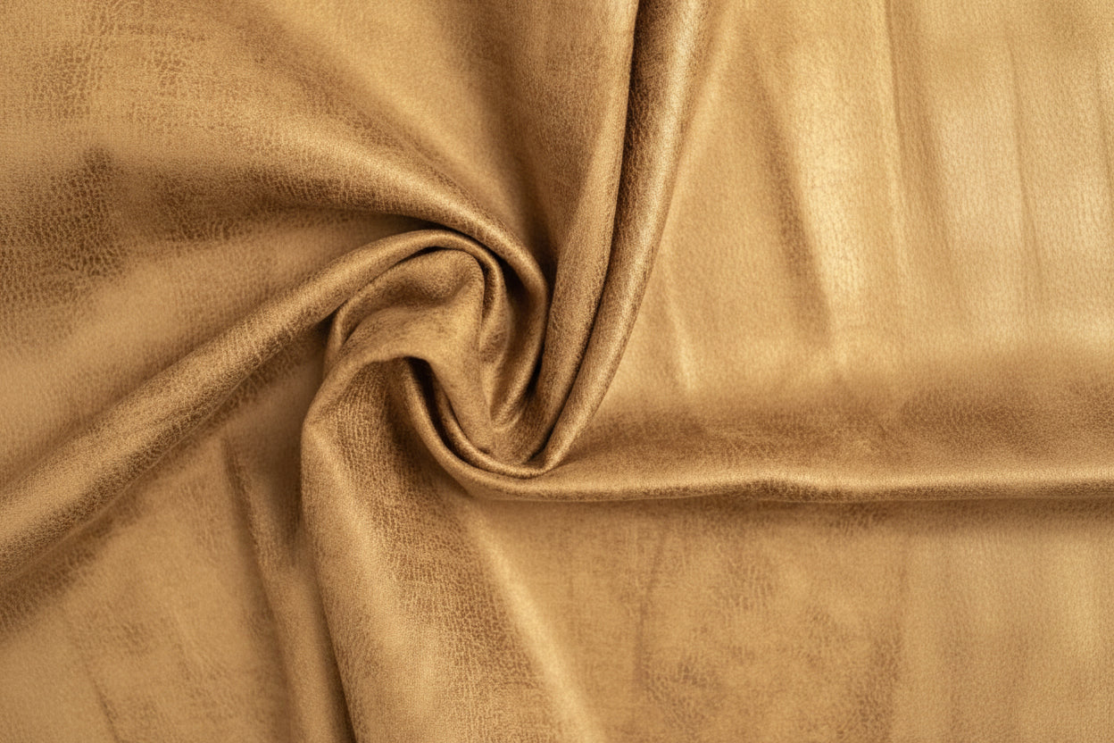 Image d'un tissu suédine avec élasthanne, marron, 280 g/m² – disponible chez Šarlotes audumi