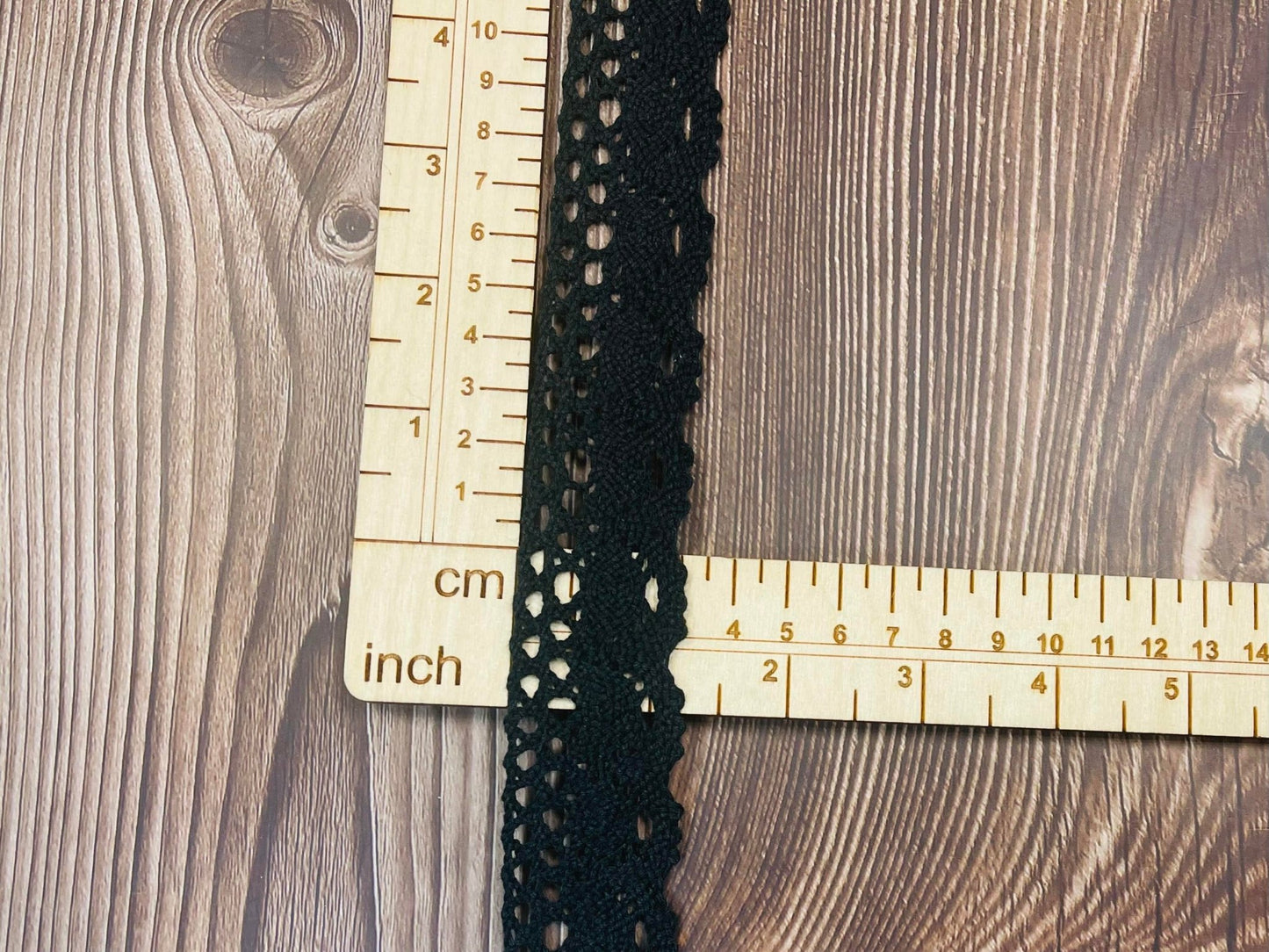 100% cotton lace-3.2 cm black