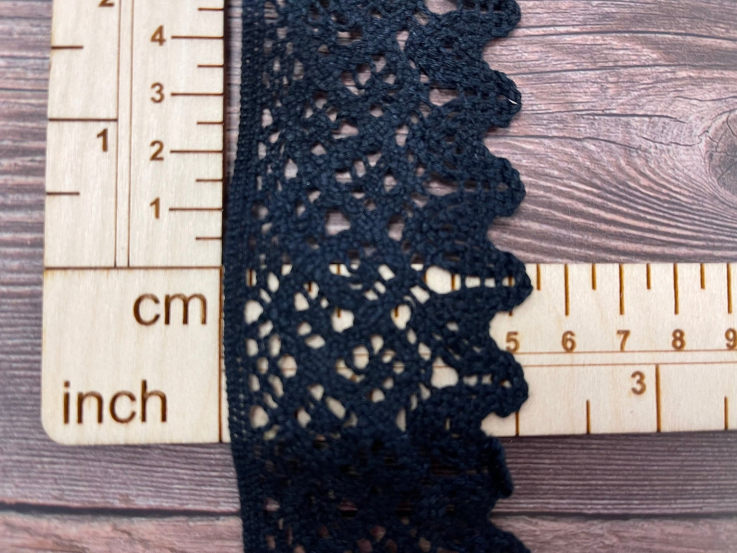 100% cotton lace - 5 cm black