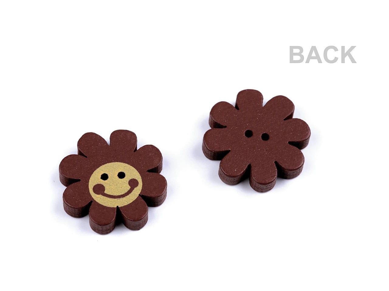 Holzknöpfe 22 mm – lächelnde Blume
