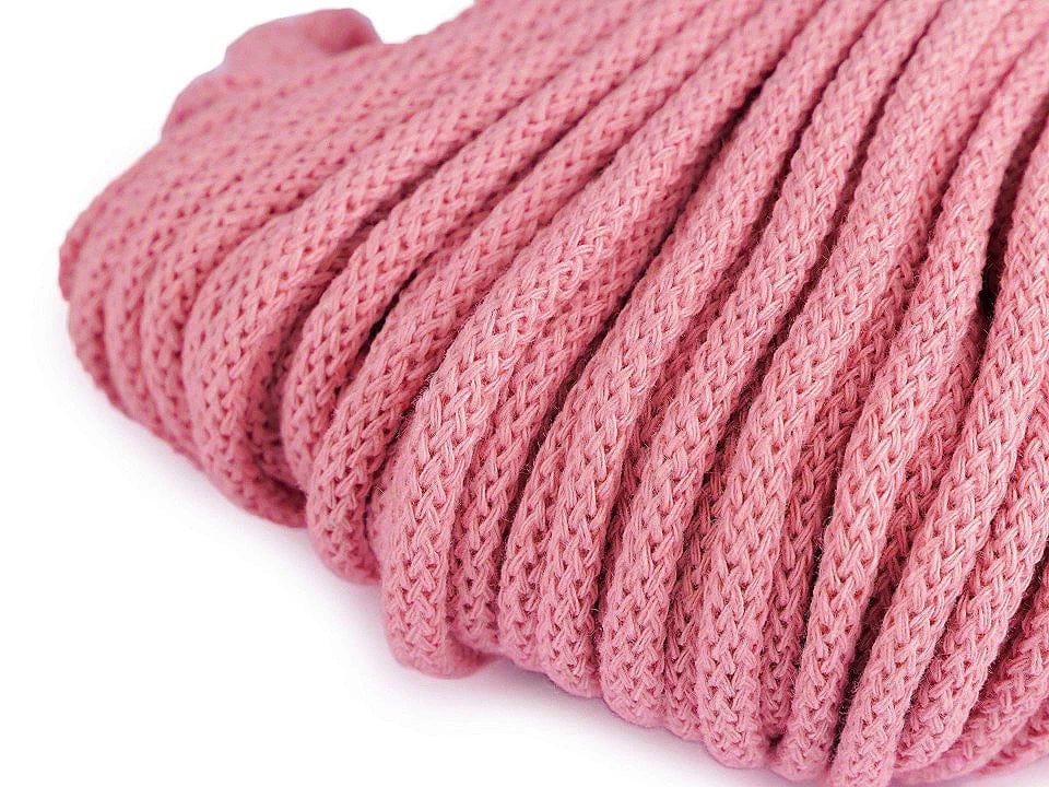 Cotton cord 5 mm (10 m pack) - bright pink
