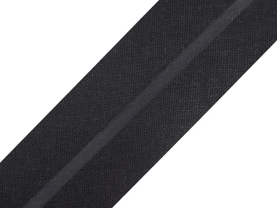 30 mm black cotton bias tape