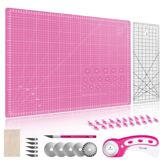 Set-Schneideunterlage mit Zubehör 60x45 cm-rosa
