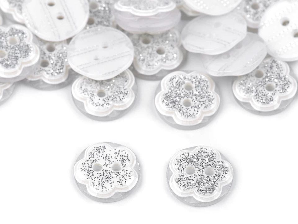 Plastikknopf 13 mm – rosa Blume