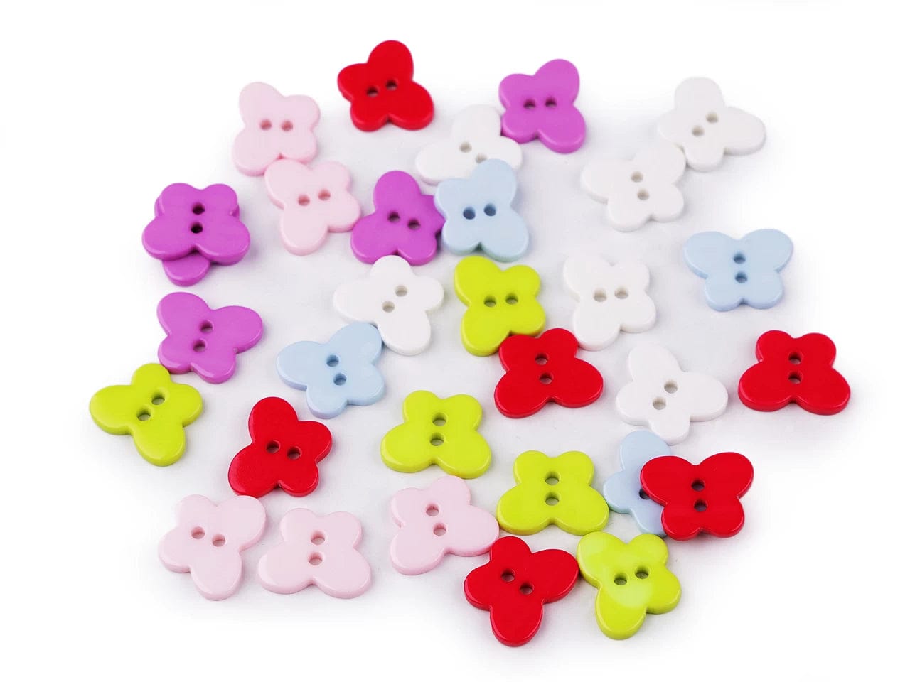 Plastic buttons 13 x 16 mm - dark pink butterfly