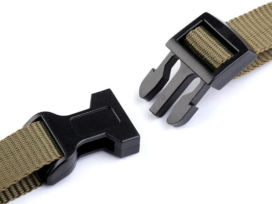 Plastics buckle, recessed, 15 mm, black (5 pcs per pack)