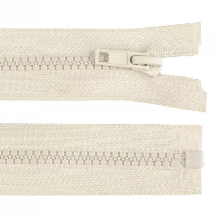 Zipper opening, milky white