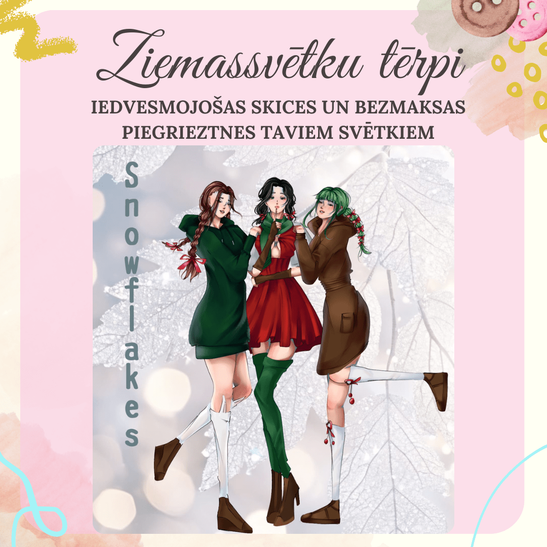 Weihnachtskostüme: Inspirierende Skizzen und kostenlose Schnittmuster für deine Festtage - Šarlotes audumi