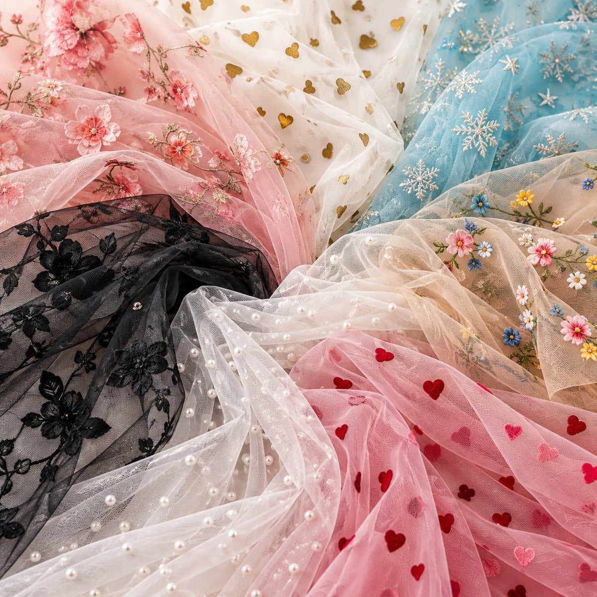 Tulle à motif - tissus de Šarlotes