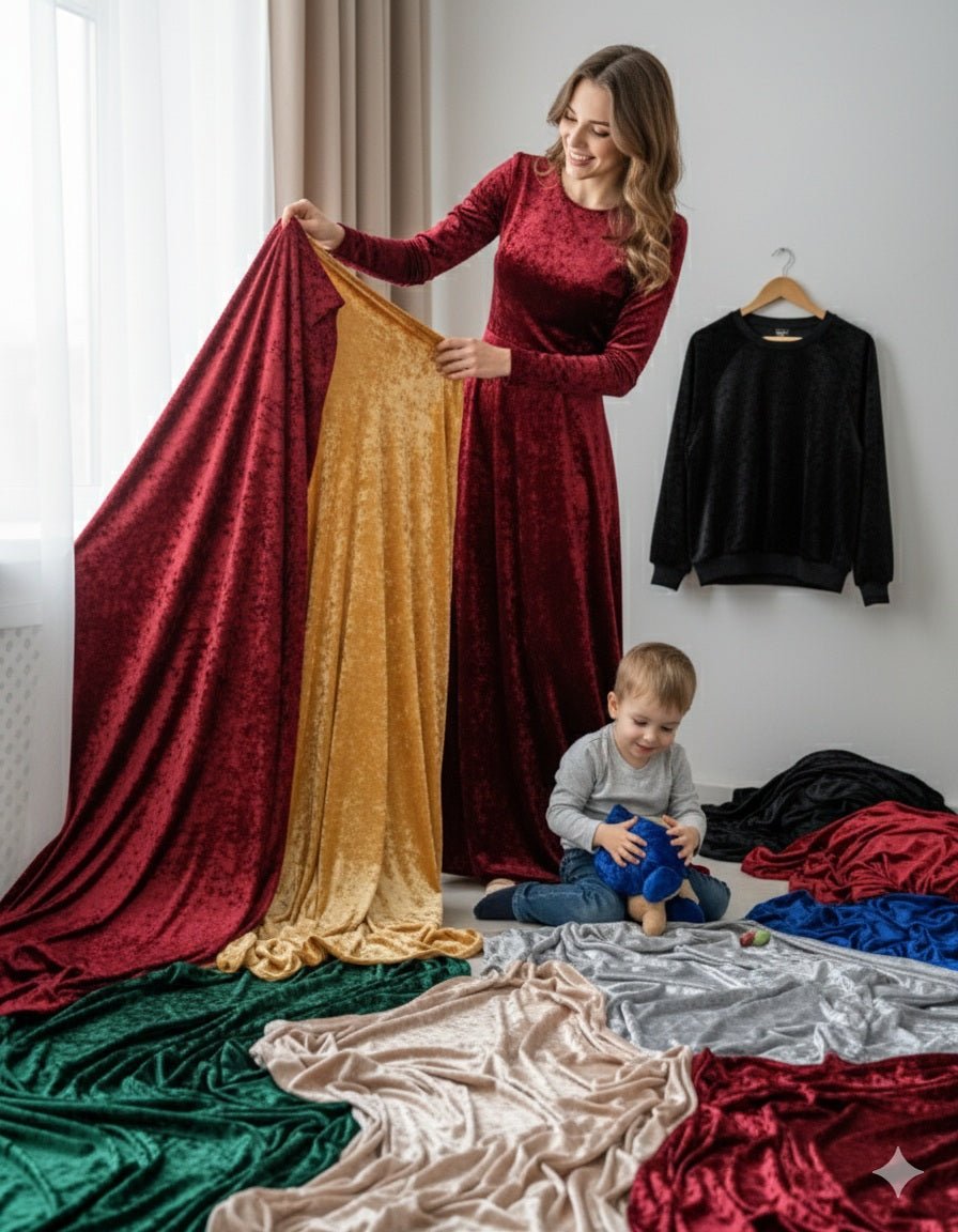 Velours à effet froissé - Tissus Charlotte